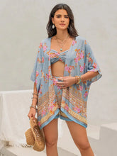 Load image into Gallery viewer, Printed Bra Shorts Cover Up Set - Stylish Three-Piece Swimwear Ensemble