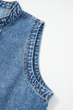 Load image into Gallery viewer, Myosotis Western Belt Button Down Sleeveless Denim Short Dress
