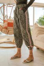 Load image into Gallery viewer, BiBi Leopard Pants With Side Line Details Drawstrings