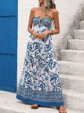 Load image into Gallery viewer, Floral Print Maxi Dress - Strapless Elegant Summer Style