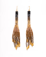 Load image into Gallery viewer, Beaded Handwoven Ombre Tassel Earrings