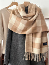 Load image into Gallery viewer, Plaid Tassel Winter Scarf