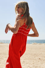 Load image into Gallery viewer, Washed Multi Smocked Detail Tie Straps Jumpsuit