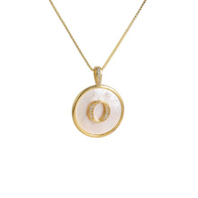 Load image into Gallery viewer, Gold Shell Initial Pendant Charm Collection