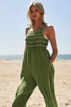 Load image into Gallery viewer, Washed Multi Smocked Detail Tie Straps Jumpsuit