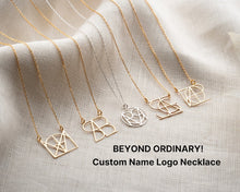 Load image into Gallery viewer, Customized Intertwined Initial Name Necklace