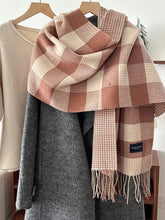 Load image into Gallery viewer, Plaid Tassel Winter Scarf