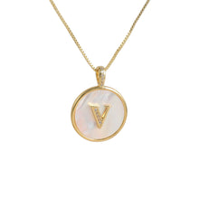 Load image into Gallery viewer, Gold Shell Initial Pendant Charm Collection
