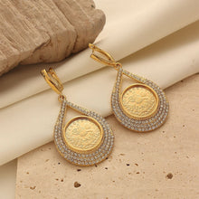Load image into Gallery viewer, 18K Gold Coin Stud Earrings