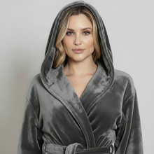 Load image into Gallery viewer, Women’s Plush Hooded Robe - Spa-Worthy Comfort at Home