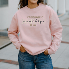 Load image into Gallery viewer, If the Stars Are Made to Worship So Will I Women's Christian Embroidered Sweatshirt