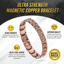 Load image into Gallery viewer, Ultra Strength Pure Copper Magnetic Therapy Bracelet (Leo)