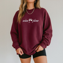 Load image into Gallery viewer, Wine Time Women's Embroidered Sweatshirt