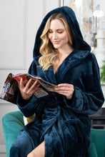 Load image into Gallery viewer, Women’s Plush Hooded Robe - Spa-Worthy Comfort at Home