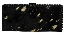 Load image into Gallery viewer, Black Leather Cowhide With  Gold Accents Wallet