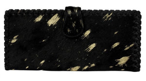 Black Leather Cowhide With  Gold Accents Wallet