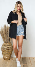Load image into Gallery viewer, Distressed Frayed Shaket with Graphic Eagle