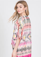 Load image into Gallery viewer, Tie Dyed Multi Color Print Kimono