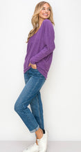 Load image into Gallery viewer, Soft Brushed V Neck Sweater Deep Purple