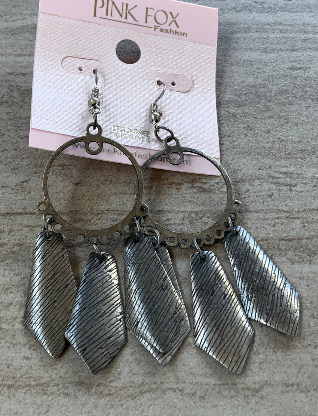 Silver Dangle earrings Boho, Western