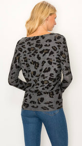 Leopard Top with Rounded Neck