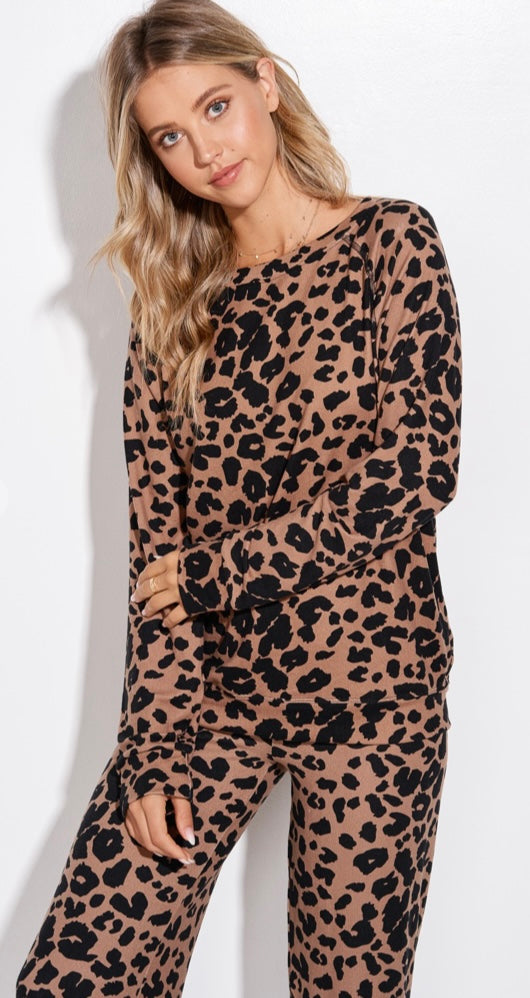 Leopard Lounge wear in Browns and Blacks SUPER SOFT