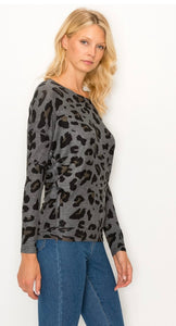 Leopard Top with Rounded Neck